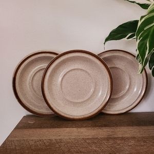 vintage Suncraft Stoneware Japan speckled teacup saucers (set of 3) 🫖☕️